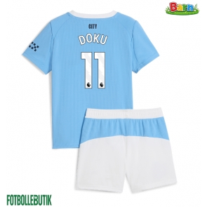 Manchester City Jeremy Doku #11 Hemmaställ Barn 2025-26 Kortärmad (+ Korta byxor)